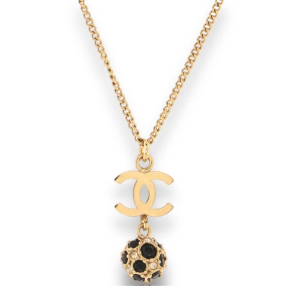 Sale!Like new authentic Chanel
CC Drop Pendant Necklace Metal with Crystals​​​